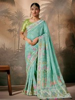 Sky Blue Munga Silk Paithani Saree